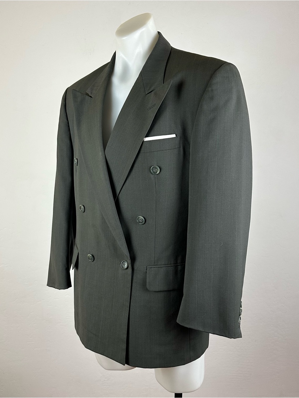Balmain Virgin Wool Double-Breasted Men's Sport Jacket in Dark Gray
